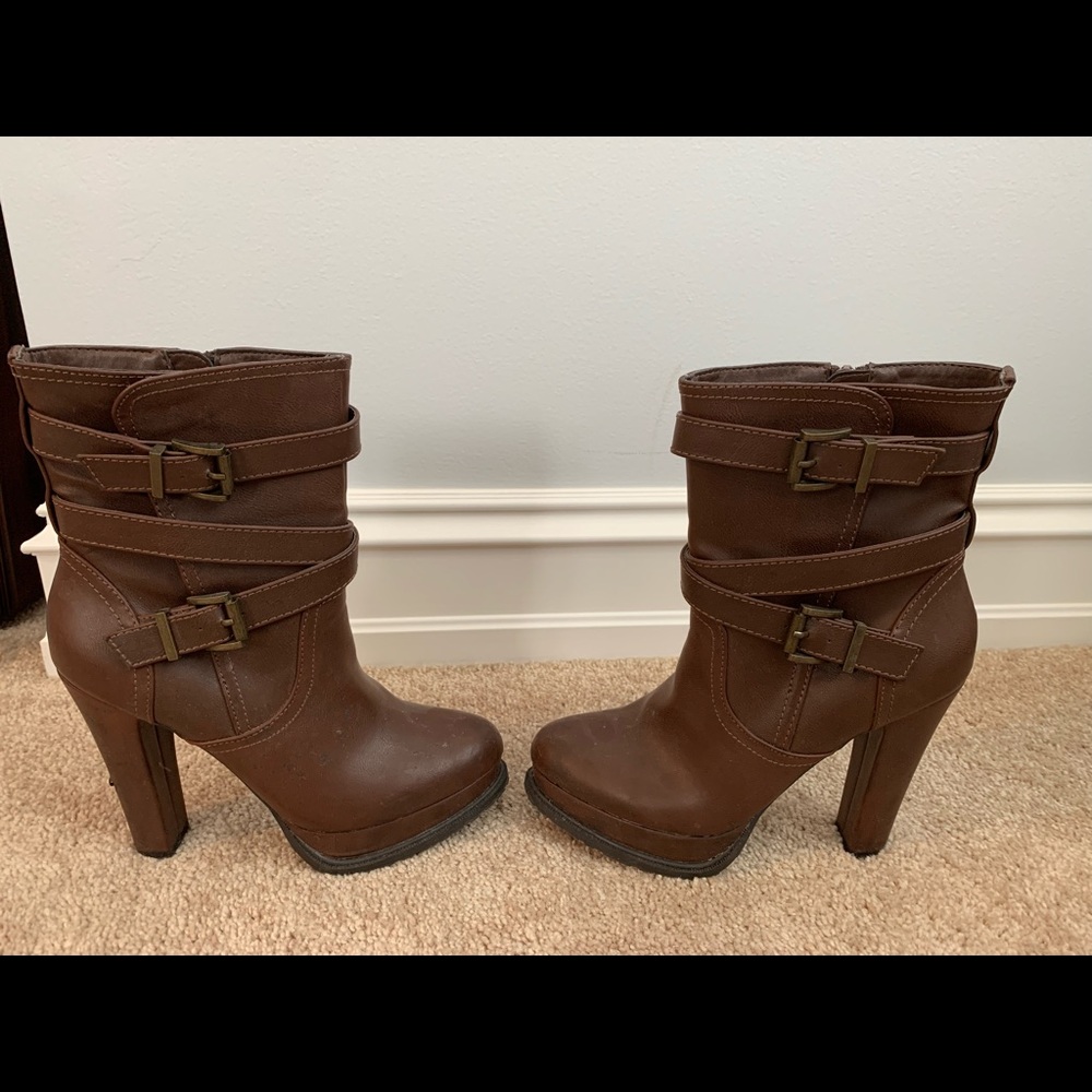5.5 Brown Gaia Bardelli Italian High Heel Booties